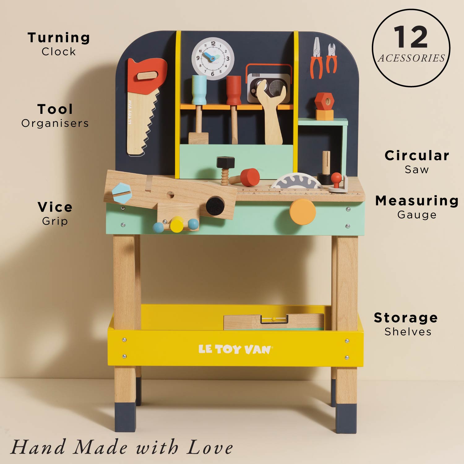Carpenter Work Bench Set | Wooden Roleplay Toy Bundle | Le Toy Van Ltd